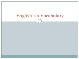 English 11a Vocabulary