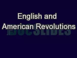 English and American Revolutions