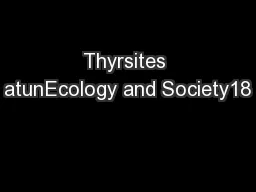 Thyrsites atunEcology and Society18