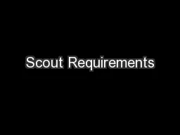 Scout Requirements