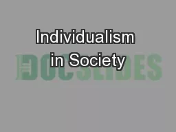 Individualism in Society