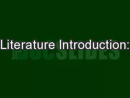 Literature Introduction: