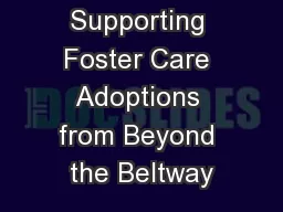 Supporting Foster Care Adoptions from Beyond the Beltway