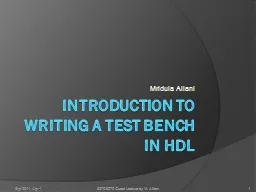 Introduction to writing a Test Bench in HDL