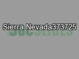 Sierra Nevada373725