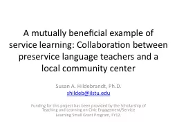 A mutually beneficial example of service learning: Collabor