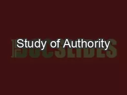 Study of Authority