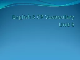 English 3 CP Vocabulary