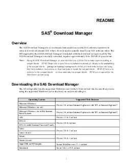 README SAS Download Manager Overview Downloading the S
