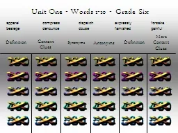 Unit One - Words