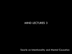 MIND LECTURES