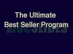 The Ultimate Best Seller Program