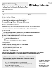 Heritage Soar Scholarship Application Form