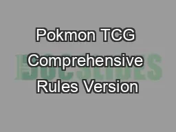 Pokmon TCG Comprehensive Rules Version