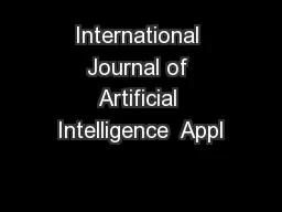 International Journal of Artificial Intelligence  Appl