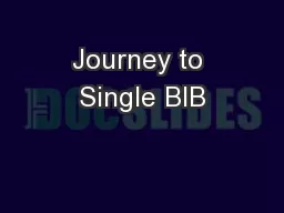 Journey to Single BIB
