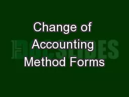 Change of Accounting Method Forms