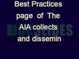 Best Practices page  of  The AIA collects and dissemin