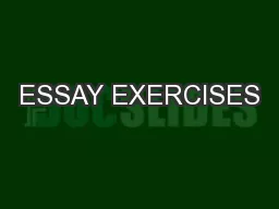 ESSAY EXERCISES