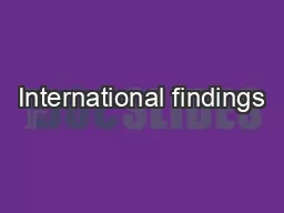 International findings
