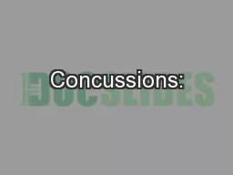 Concussions: