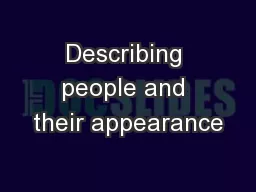 Describing people and their appearance