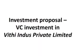 Investment proposal –