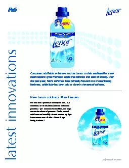 Consumers add fabric enhancers such as Lenor to their washload for thr