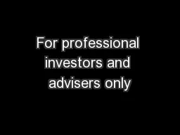 For professional investors and advisers only