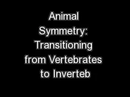Animal Symmetry: Transitioning from Vertebrates to Inverteb