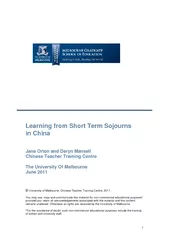 Chinese Teacher Training Centre University of Melbourne, Chinese Teach