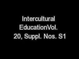 Intercultural EducationVol. 20, Suppl. Nos. S1