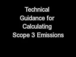 Technical Guidance for Calculating Scope 3 Emissions