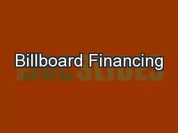 Billboard Financing