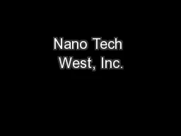 Nano Tech West, Inc.