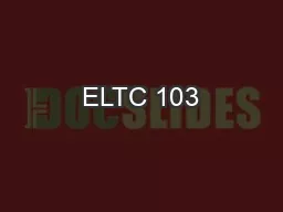 ELTC 103