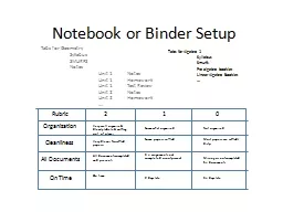 Notebook or Binder Setup