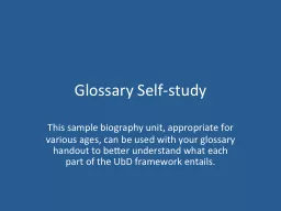 Glossary Self-study