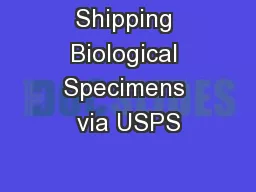 Shipping Biological Specimens via USPS