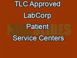 TLC Approved LabCorp Patient Service Centers