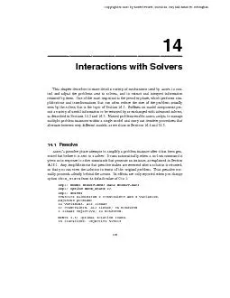 INTERACTIONS WITH SOLVERS CHAPTER 14You can determine which variables
