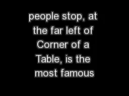 people stop, at the far left of Corner of a Table, is the most famous