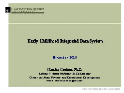 Early Childhood Integrated Data System