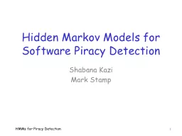 Hidden Markov Models for Software Piracy Detection