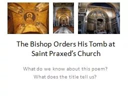The Bishop Orders His Tomb at Saint