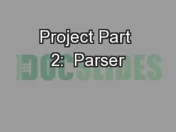 Project Part 2:  Parser