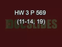 HW 3 P 569 (11-14, 19)