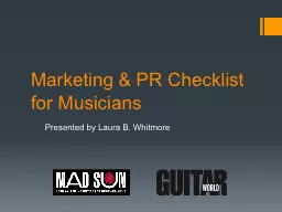 Marketing & PR Checklist for Musicians