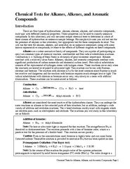 Chemical Tests for Alkanes, Alkenes, and Aromatic Compounds, Page 
...