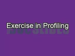 Exercise in Profiling